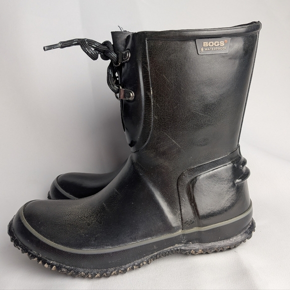 BOGS Armourboot Women Size 7 Black Color Rubber Everdry Durafresh Rain Boots - Picture 4 of 9